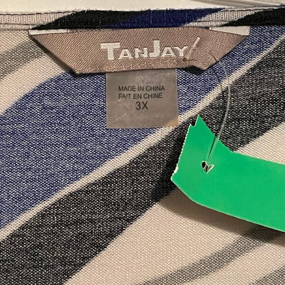 TanJay Long Sleeve Tunic Sweater Royal Blue, Black, White, With Silver Studes - Picture 5 of 6